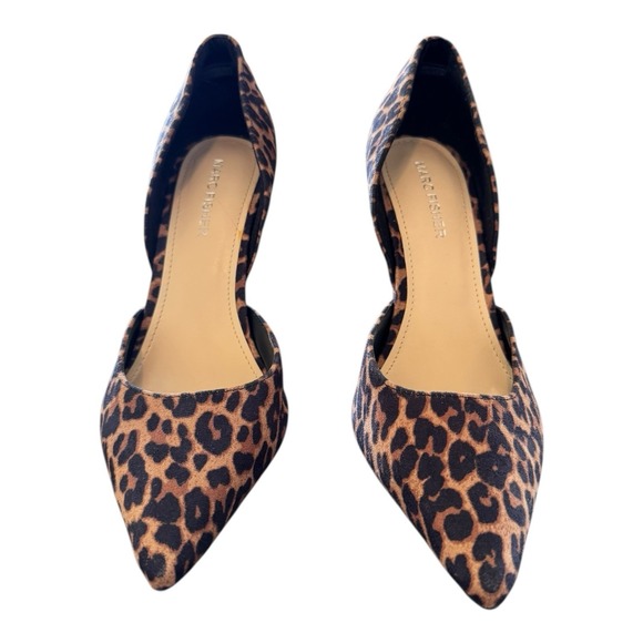 Marc Fisher Christa Leopard Print D'Orsay Pumps 8M Pointed Toe Stiletto Heels - Picture 5 of 8